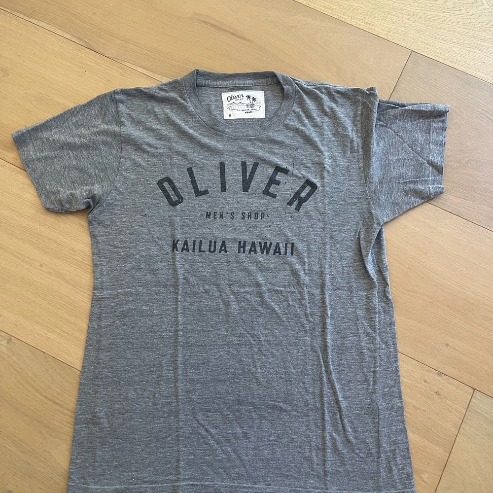 Olivers Gray Short Sleeve Tee Classic Crew Neck